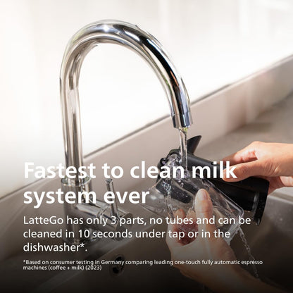 Philips Seria 5500 automatyczny ekspres do kawy (EP5544/50) – system mleczny LatteGo, 20 gorących i zimnych specjałów kawowych, 40% cichszy dzięki SilentBrew, QuickStart, czarny/szary